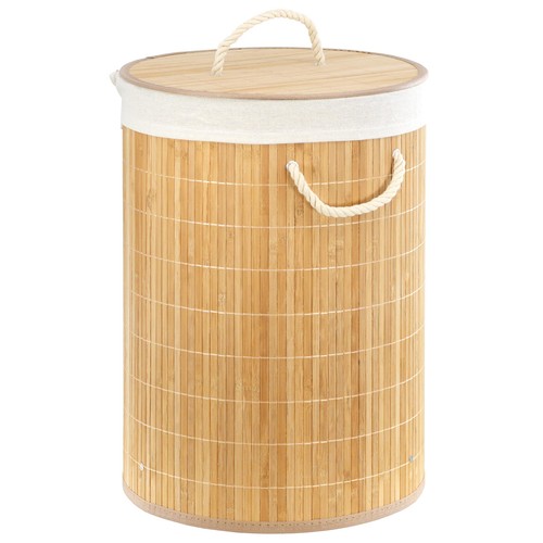 Bamboo laundry hamper with lid - laundry,