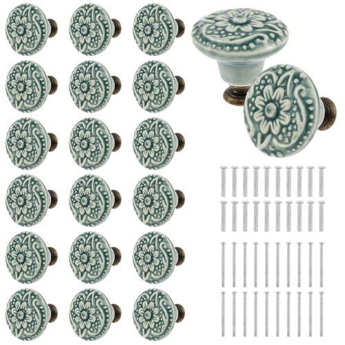 20pcs green ceramic knobs - 20pcs,