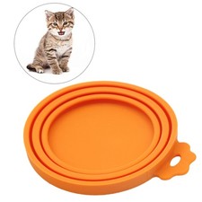 Food-Grade Silicone Pet Food Storage Can Lid Cover for Multiple Sizes (Orange)