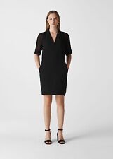 Whistles Lina Dobby Dress UK 10 12 Black LBD  RRP 139 Shift Cocoon Chic Loose