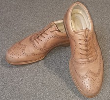 Ecco Brogue Brown Tan Golf Shoes Hydromax Waterproof Size UK 8 EU 42