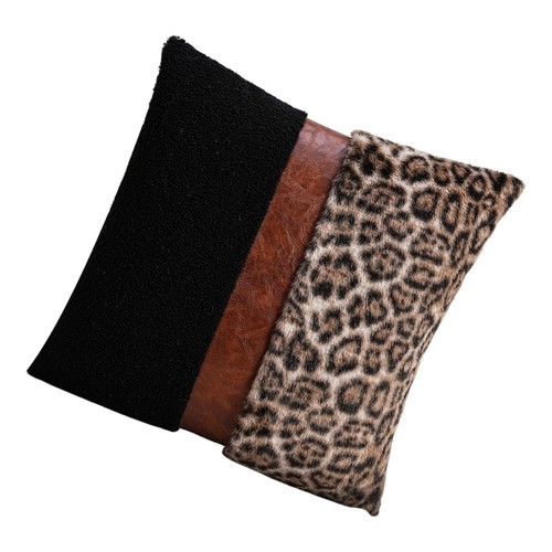 Leopard print patchwork short - print,
