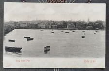 RYDE, Isle Of Wight View from pier Xmas postcard 
