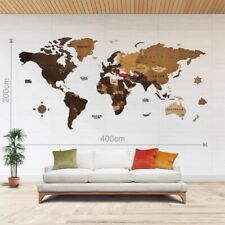 Wooden World Map 3D, 24 mm