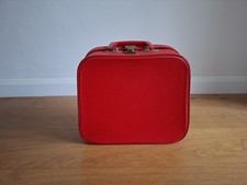 Vintage Faux Leather Red Suitcase
