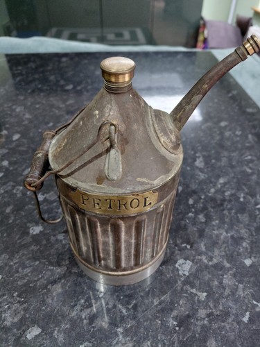 Vintage railway petrol can - petrol,