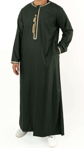 Emir forest green embroidered - forest,