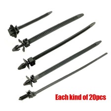 100X Mixed Nylon Cable Tie Car