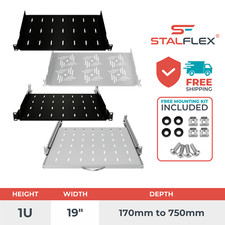 19" 1U Modem Rack Mount Shelves- FIXED ADJUSTABLE TELESCOPIC Data Server Cabinet