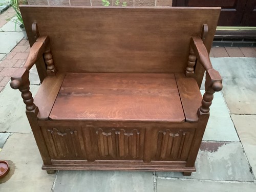Monks bench oak reproduction - monks, oak.