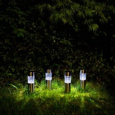 4pc Solar Bollard Stake Lights