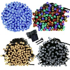Solar Fairy String Lights 100/200/500 LED Outdoor Garden Xmas Party Tree Decor