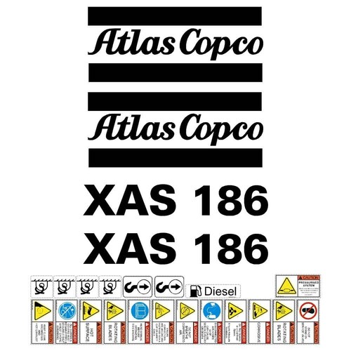 Atlas copco xas186 decals - decals,