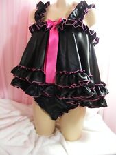 sissy ADULT baby dress satin babydoll negligee nightie fancy dress french maid