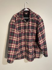 Vtg 90’s Y2K Abercrombie & Fitch Plaid FLANNEL Quilted HUNTING Thermal Coat L