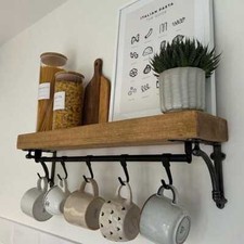 Rustic Wood Shelf Urban Reclamation Handmade Pine Chunky Wall Mounted