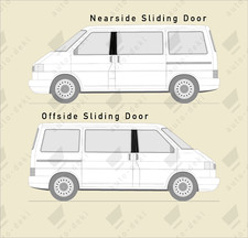 Fits VW T4 Transporter - B Pillar Vinyl Decals - For T4 With Twin Sliding Door