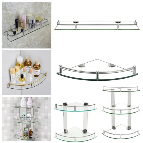 Glass bathroom shower - bathroom, shelf