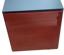 now! by hülsta "to go box small in slate grey front red lacquer 37.5x37.5 cm New