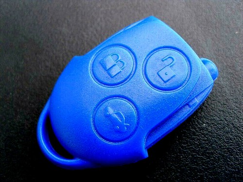 New button blue key fob - new, 3
