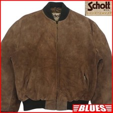 Schott Men s XL Flight Jacket Schott 42 Brown Leather Suede  Leather Blouson Sk
