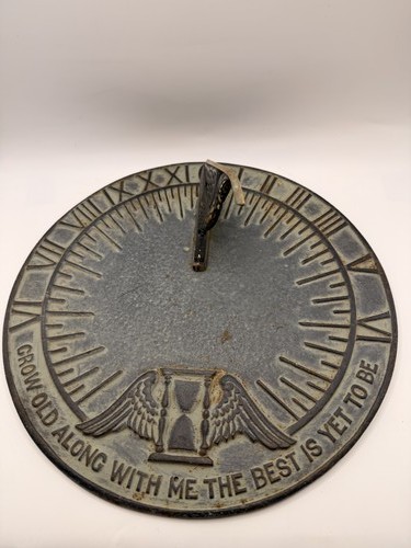 Vintage cast metal sundial - metal,