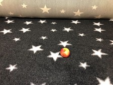 Vet Bed Dog Whelping Crate Fleece Roll Non Slip Charcoal White Star FREEPOST