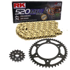 Chainset Suzuki DR-Z 400 S 00-15 Chain RK GB 520 MXU 112 Open GOLD 15/44