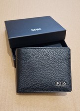 Hugo Boss Men’s Moneme Black Genuine Leather Wallet & Card Holder Gift Set