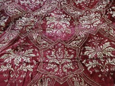 Andrew Martin Ruby Red Velvet Gold Printed and Beaded - 3 metres