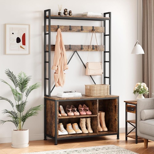 Coat hall tree bench - in, 1