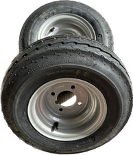 2x 16.5x6.5-8 73M New Trailer Wheels tyres 4 stud 4" PCD 67mm Centre