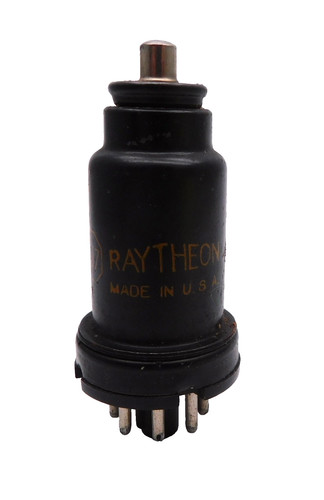 Raytheon 6j7 black metal valve - raytheon,