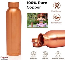 500ML 100% Pure Copper Water Bottle Flask Best For Ayurveda Yoga Health Benefits