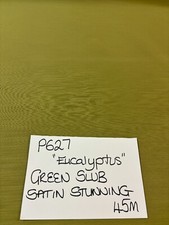 Touring Caravan Curtains. Build your own Green Slub Satin ,popper or cloth tape