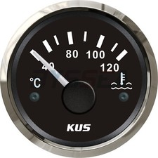 KUS Water Temperature Gauge Boat Car RV Engine Temp Meter Black 40-120 ºC