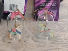 2 Boxed Glass Carousel Bell