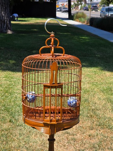 Vintage chinese bamboo bird - bamboo,