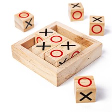 Bigjigs Toys Wooden Mini Noughts & Crosses Travel Games, Stocking Filler, Gift