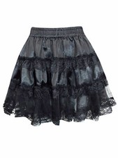 Women's Mini Skirt Black Satin