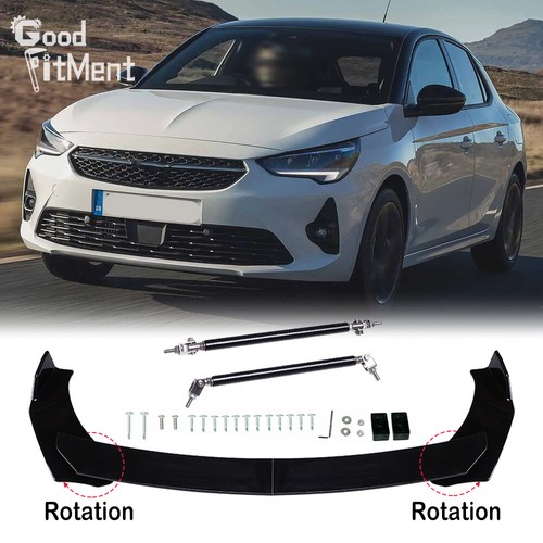 Glossy black front bumper - black,