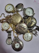 Job Lot of Quartz Pocket Watches – Mixed Vintage & Decorative Designs