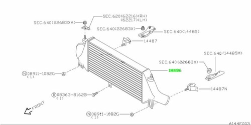 Cooler assembly inter - cooler, for