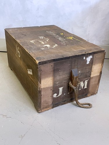 Antique pine chest trunk - antique,