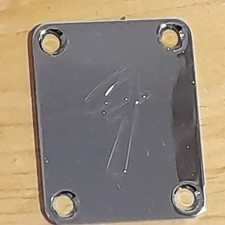 Fender Vintage "F" Logo neck plate,screws and plastic plate #9