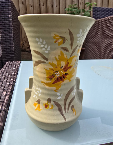 Hand painted ceramic vase - hand,