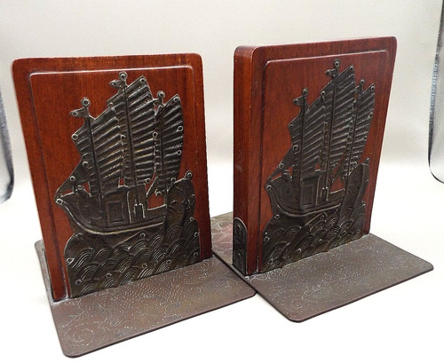 Vintage brass ship wood - vintage,