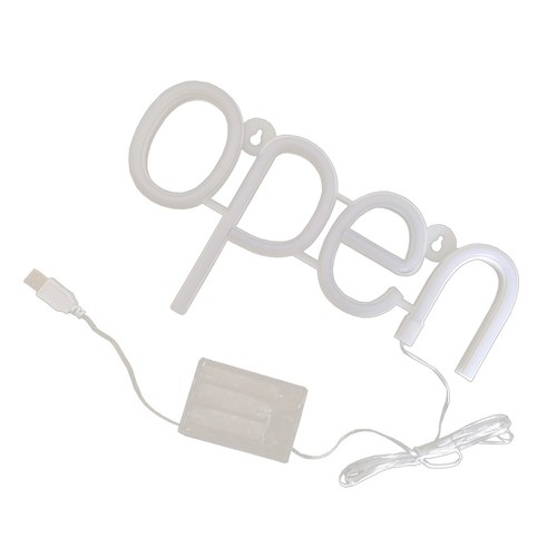 Open neon led light battery - open,