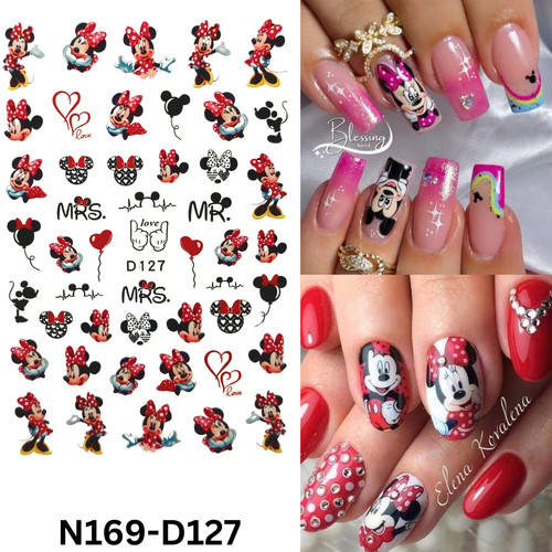 Mickey minnie love nail - &,