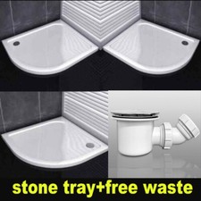 Quadrant Slimline Stone Tray For Shower Enclosure Door Bathroom Free Waste